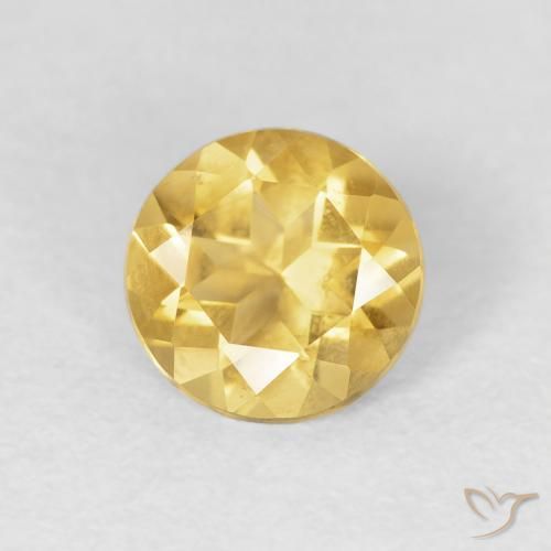 0.95克拉天然黄水晶，圆形的，VVS