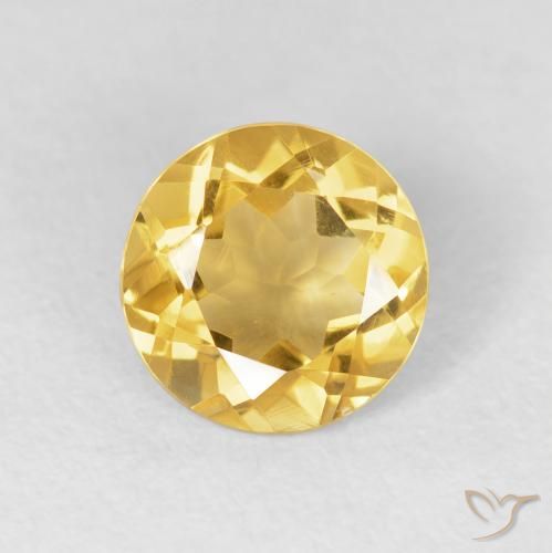 1.71ct 天然 金色 黄水晶, 圆形的, VVS