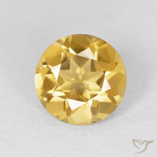 1.52ct 天然 中金 黄水晶, 圆形的, VVS