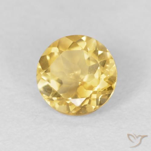 1.15克拉天然黄水晶，圆形的，VVS-VS