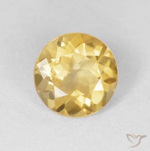 1.60ct 天然 深金 黄水晶, 圆形的, VVS-VS