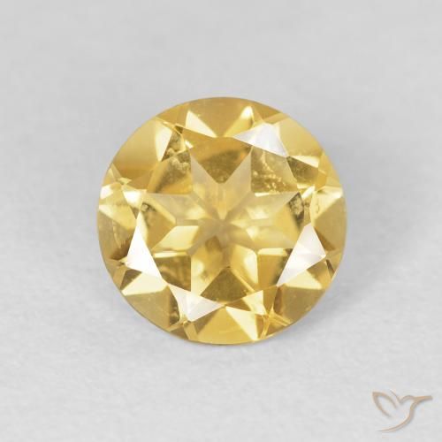 1.64ct 天然 中金 黄水晶, 圆形的, VVS-VS