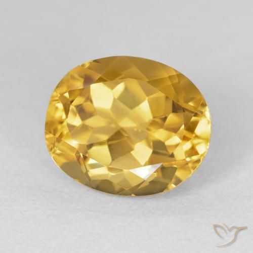 5.03克拉天然黄水晶，椭圆形，VVS-VS