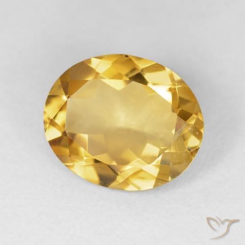 3.81克拉天然黄水晶，椭圆形，VVS-VS