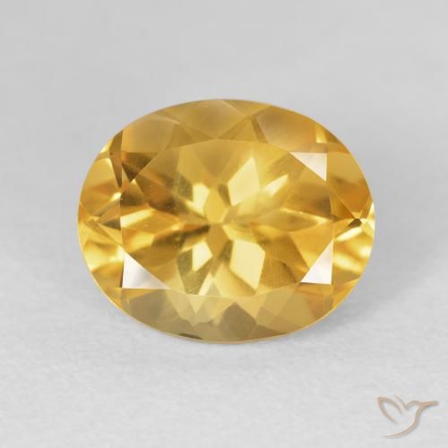 4.86ct 天然 亮金 黄水晶, 椭圆形, VVS-VS