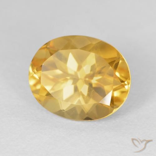 4.86克拉天然黄水晶，椭圆形，VVS-VS