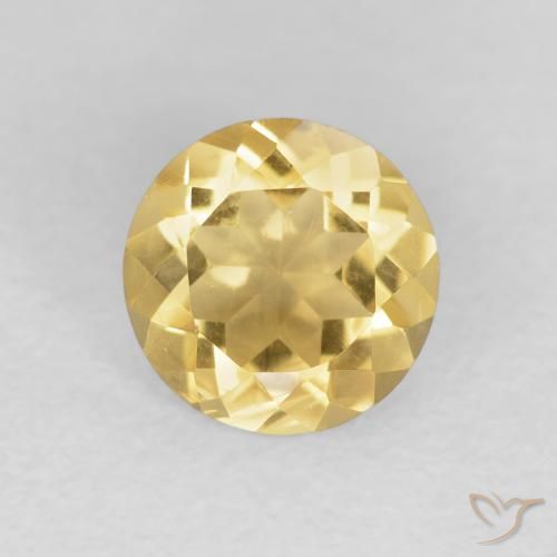 1.12ct 天然 中金 黄水晶, 圆形的, VVS-VS