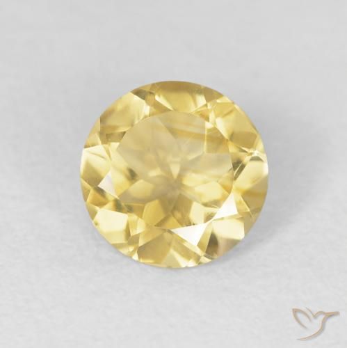 1.15ct 天然 中黄色 黄水晶, 圆形的, VS