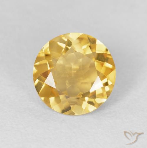 1.63ct 天然 金橙色 黄水晶, 圆形的, VVS