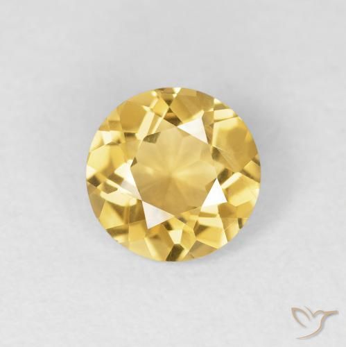 1.08ct 天然 中金 黄水晶, 圆形的, VVS
