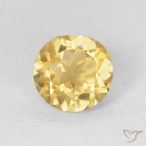 1.92ct 天然 中金 黄水晶, 圆形的, VVS