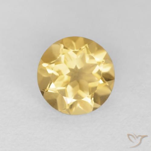 1.23ct 天然 黄金色 黄水晶, 圆形的, VVS