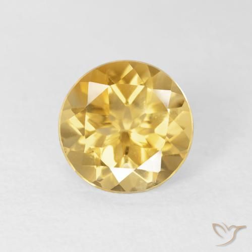 1.73ct 天然 中金 黄水晶, 圆形的, VVS
