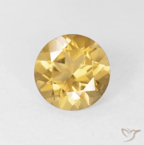 1.10ct 天然 中金 黄水晶, 圆形的, VVS