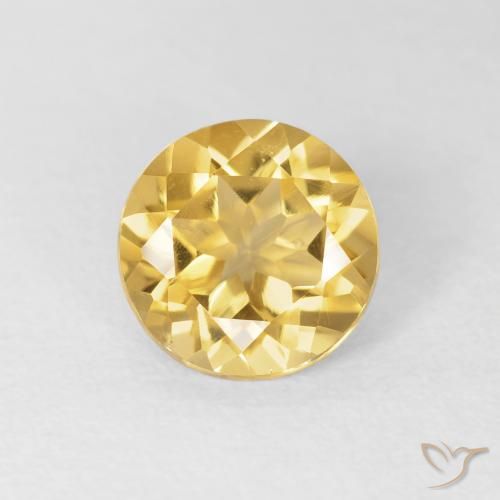 1.58ct 天然 黄金色 黄水晶, 圆形的, VVS