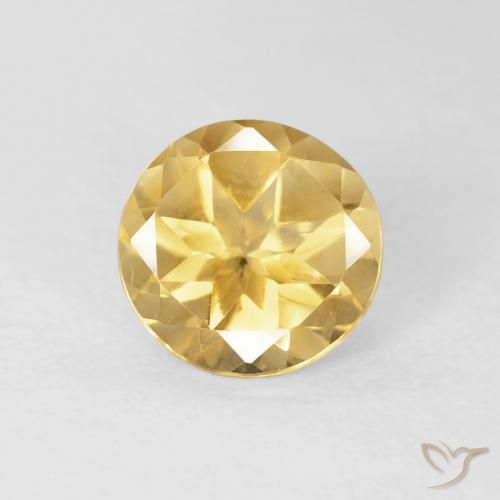 1.62ct 天然 中金 黄水晶, 圆形的, VVS