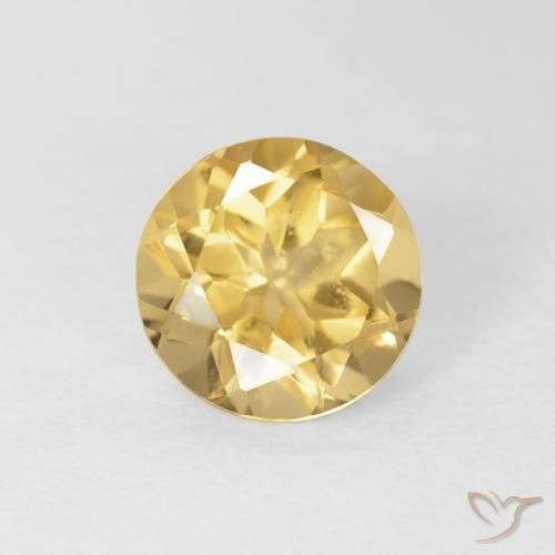 1.55ct 天然 黄金色 黄水晶, 圆形的, VVS
