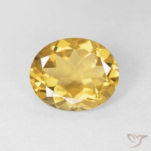 3.93ct 天然 金色 黄水晶, 椭圆形, VVS