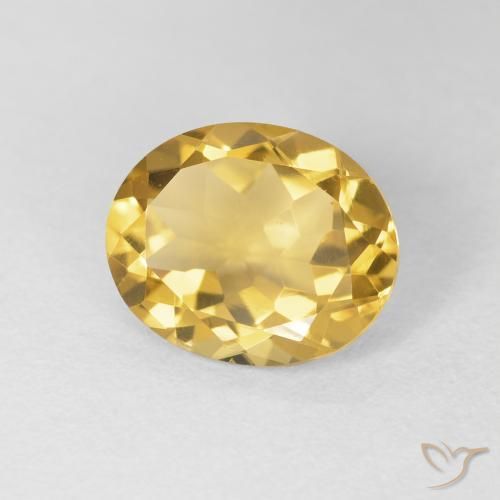 3.93克拉天然黄水晶，椭圆形，VVS