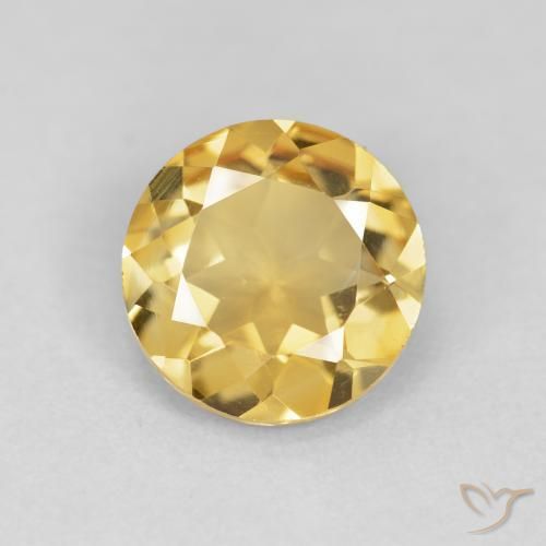 1.49ct 天然 深金 黄水晶, 圆形的, VVS