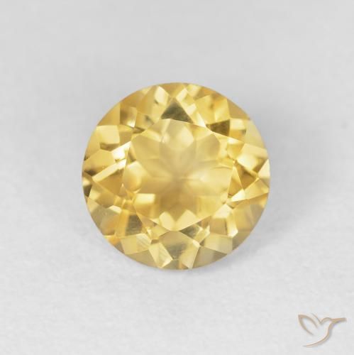 1.67ct 天然 淡黄色 黄水晶, 圆形的, VVS