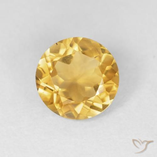 1.53ct 天然 亮金 黄水晶, 圆形的, VVS
