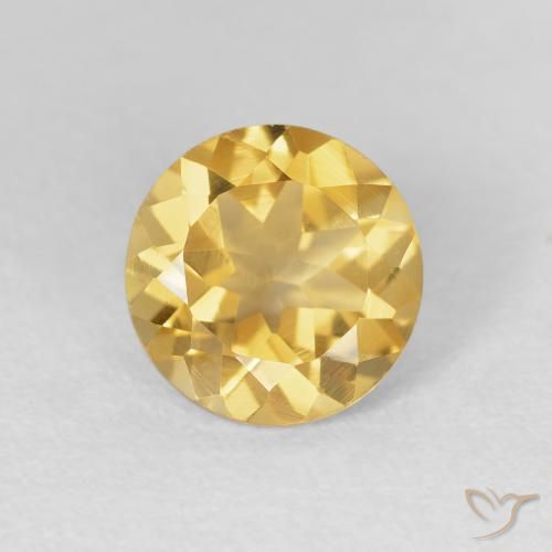 1.73ct 天然 金色 黄水晶, 圆形的, VVS