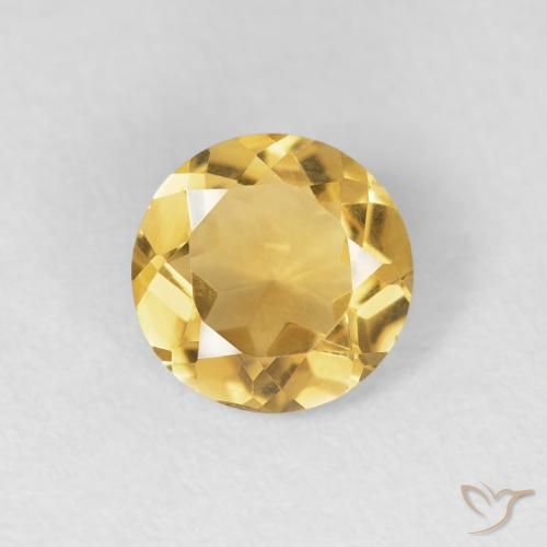 1.10ct 天然 中金 黄水晶, 圆形的, VVS