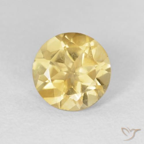 1.63ct 天然 金色 黄水晶, 圆形的, VVS
