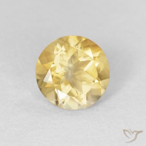 1.14ct 天然 浅金色 黄水晶, 圆形的, VVS