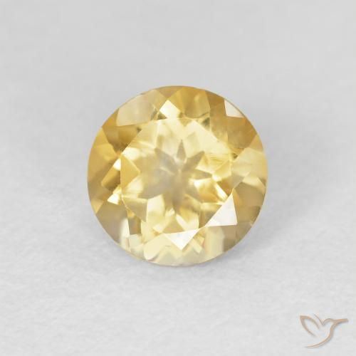 1.14克拉天然黄水晶，圆形的，VVS