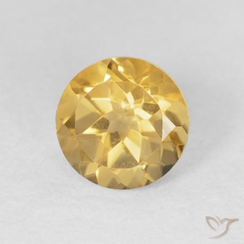 1.97克拉天然黄水晶，圆形的，VVS