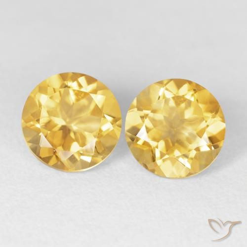 3.70ctw 天然 中金 黄水晶, 圆形的, VVS