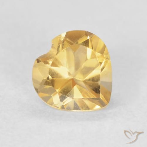0.73克拉天然黄水晶，心形，VVS