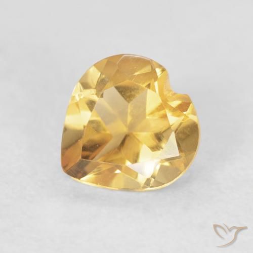 0.66ct 天然 中金 黄水晶, 心形, VVS
