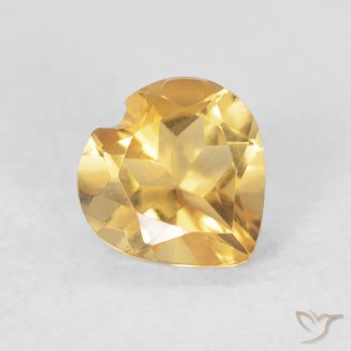 0.66克拉天然黄水晶，心形，VVS