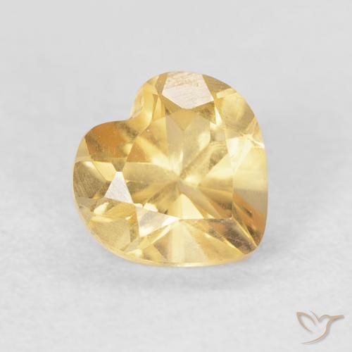 0.74克拉天然黄水晶，心形，VVS