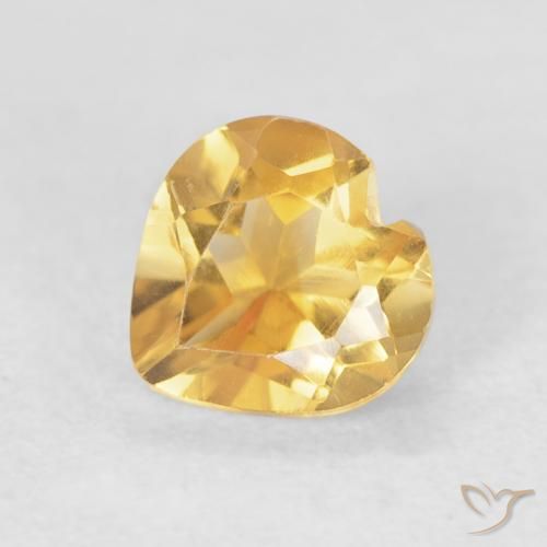 0.75ct 天然 中金 黄水晶, 心形, VVS