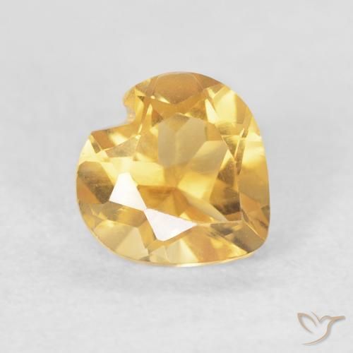 0.75克拉天然黄水晶，心形，VVS