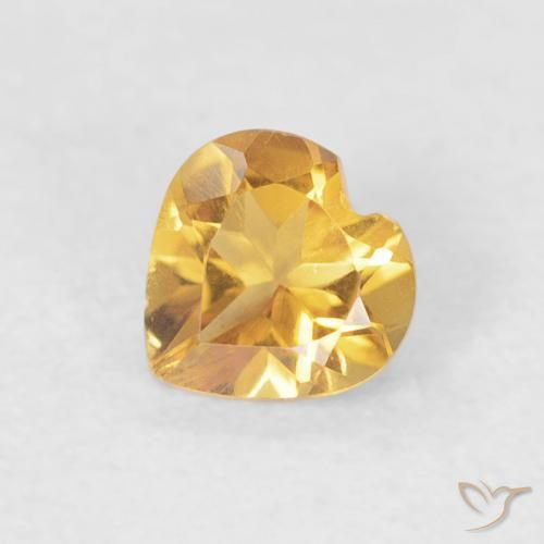 0.38ct 天然 中金 黄水晶, 心形, VVS