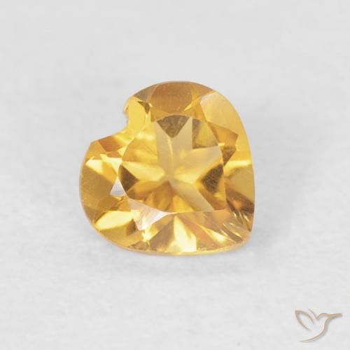 0.38克拉天然黄水晶，心形，VVS