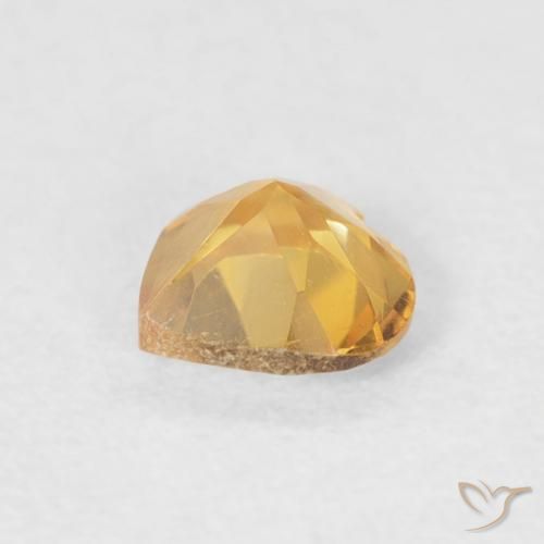 0.38克拉天然黄水晶，心形，VVS