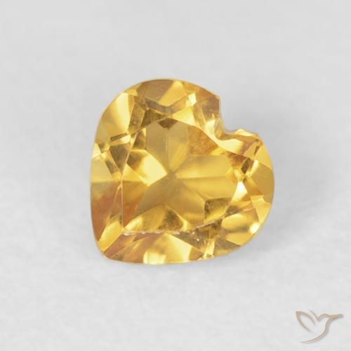 0.45ct 天然 亮金 黄水晶, 心形, VVS
