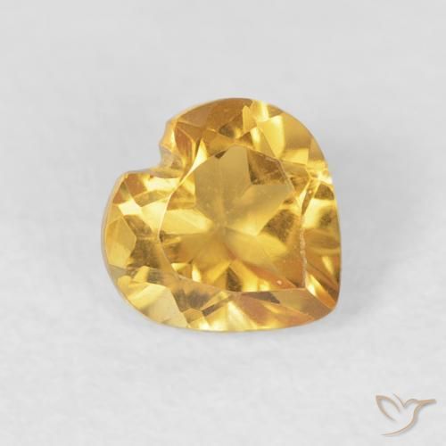 0.45克拉天然黄水晶，心形，VVS
