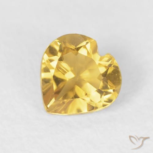 0.42ct 天然 金色 黄水晶, 心形, VVS