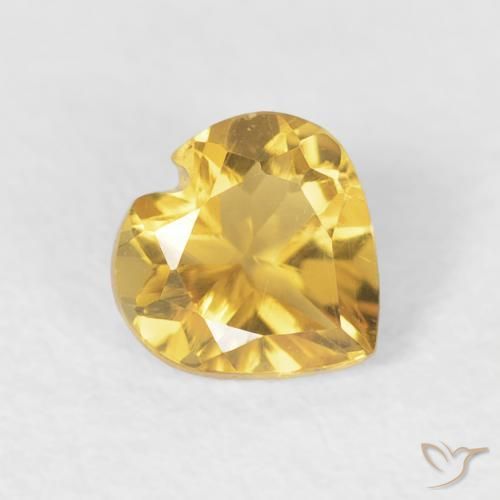 0.42克拉天然黄水晶，心形，VVS