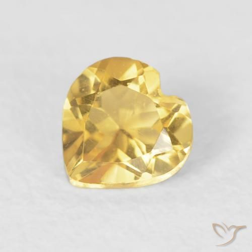 0.40ct 天然 中金 黄水晶, 心形, VVS