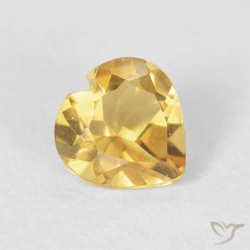 0.40克拉天然黄水晶，心形，VVS