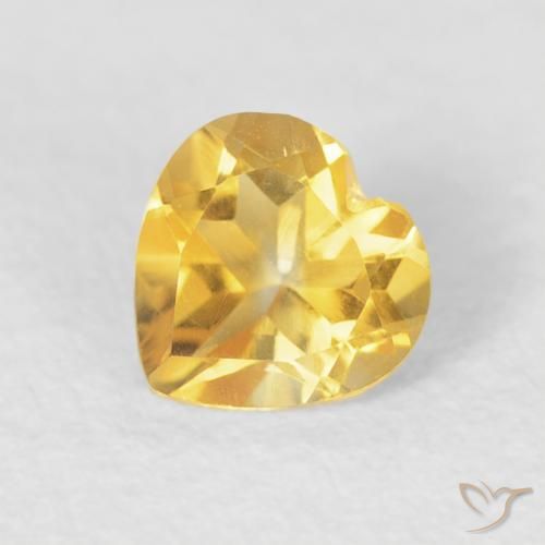 0.44ct 天然 中金 黄水晶, 心形, VVS