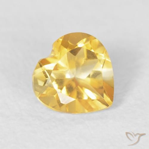 0.44克拉天然黄水晶，心形，VVS